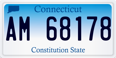 CT license plate AM68178