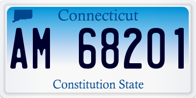 CT license plate AM68201