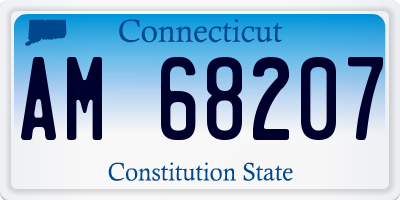 CT license plate AM68207