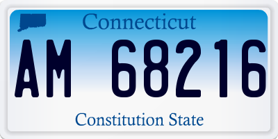 CT license plate AM68216