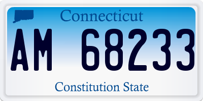CT license plate AM68233