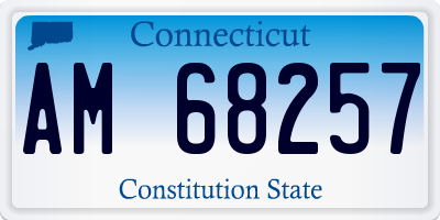 CT license plate AM68257