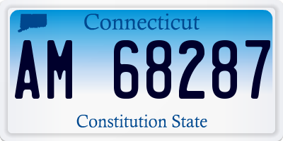 CT license plate AM68287