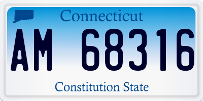 CT license plate AM68316