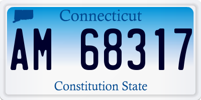 CT license plate AM68317