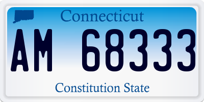 CT license plate AM68333