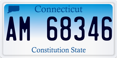 CT license plate AM68346