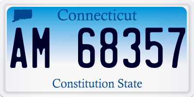 CT license plate AM68357