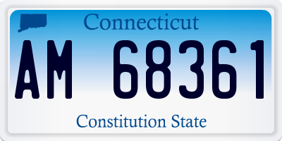 CT license plate AM68361