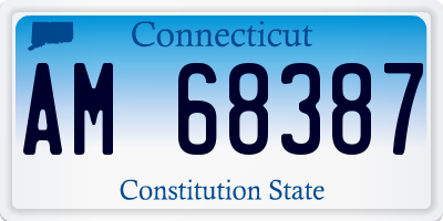 CT license plate AM68387
