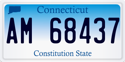 CT license plate AM68437