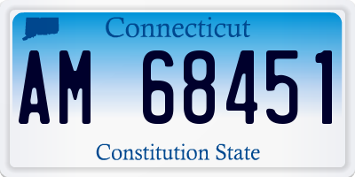 CT license plate AM68451