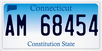 CT license plate AM68454