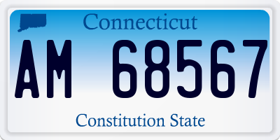 CT license plate AM68567