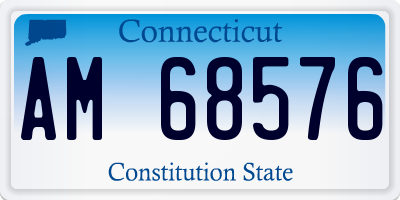 CT license plate AM68576
