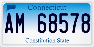 CT license plate AM68578