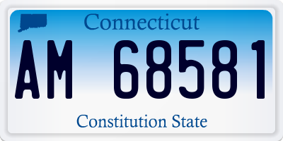 CT license plate AM68581