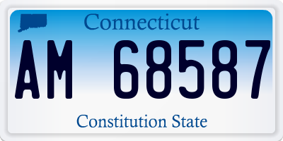 CT license plate AM68587