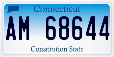 CT license plate AM68644
