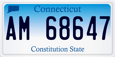 CT license plate AM68647