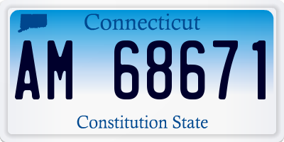 CT license plate AM68671