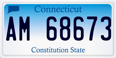 CT license plate AM68673
