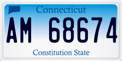 CT license plate AM68674