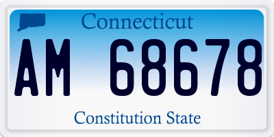 CT license plate AM68678