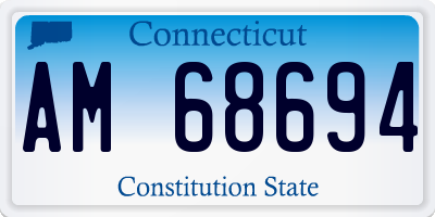 CT license plate AM68694