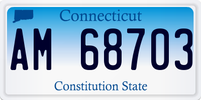 CT license plate AM68703