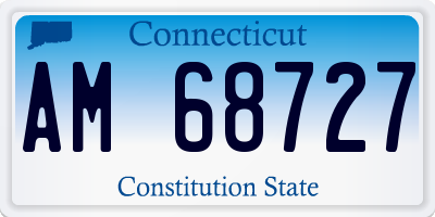 CT license plate AM68727