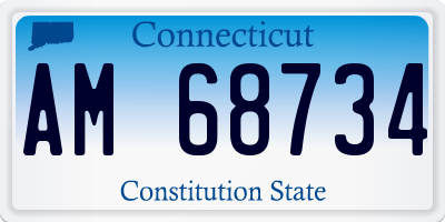 CT license plate AM68734