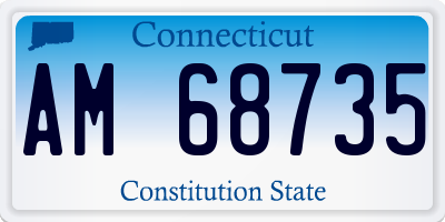 CT license plate AM68735