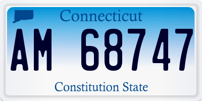 CT license plate AM68747