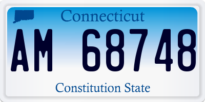 CT license plate AM68748