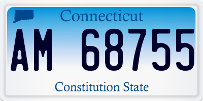 CT license plate AM68755
