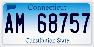 CT license plate AM68757