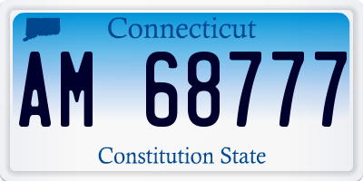 CT license plate AM68777