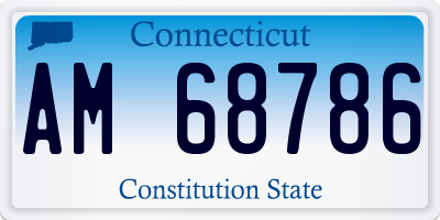 CT license plate AM68786