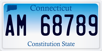 CT license plate AM68789