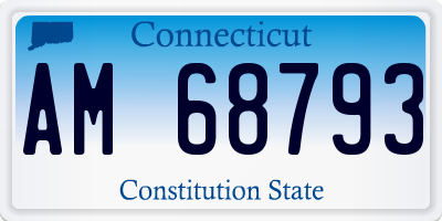 CT license plate AM68793