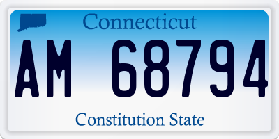 CT license plate AM68794
