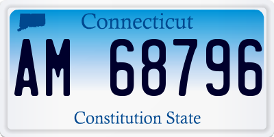 CT license plate AM68796