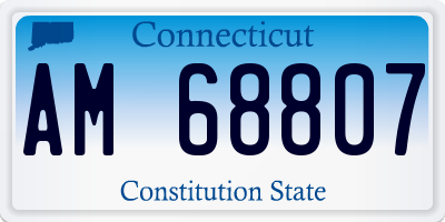 CT license plate AM68807