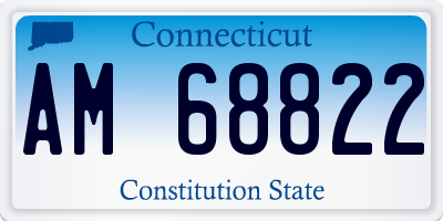 CT license plate AM68822
