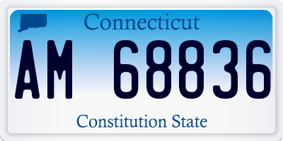 CT license plate AM68836