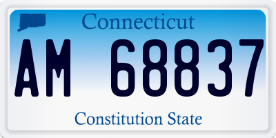 CT license plate AM68837