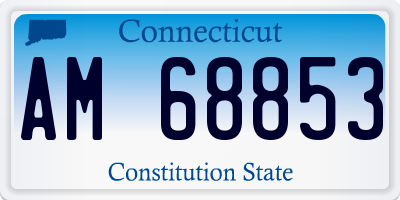 CT license plate AM68853