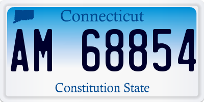 CT license plate AM68854