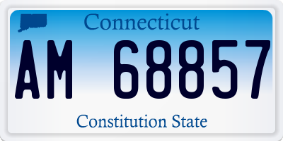 CT license plate AM68857
